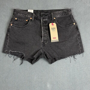 Levi's® Women's 501 Original High-Rise Jean Shorts Cut Off Black Size: 32 NWT